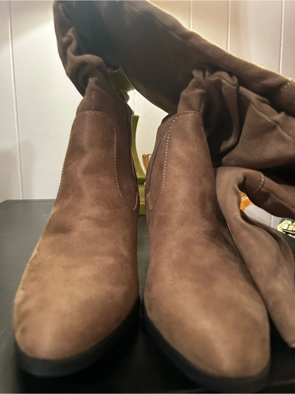 Journee Collection Zivia Over The Knee Wide Calf Taupe Boots
